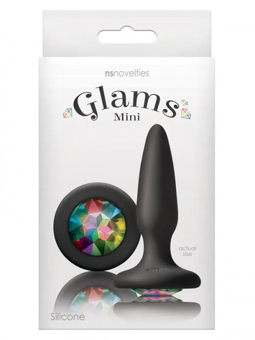 Glams Mini Rainbow Taşlı Silikon Anal Plug 8.5 cm 2