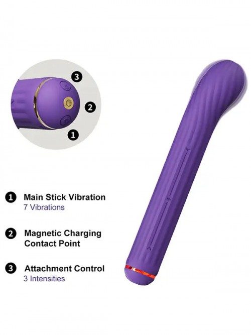 Magic Stick S1 Plus 4 Farklı Başlıklı Çok Fonksiyonlu Vibratör 6