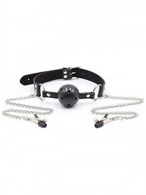 Pipedream Fetish Fantasy Extreme Deluxe Ağız Topu ve Göğüs Klipsi