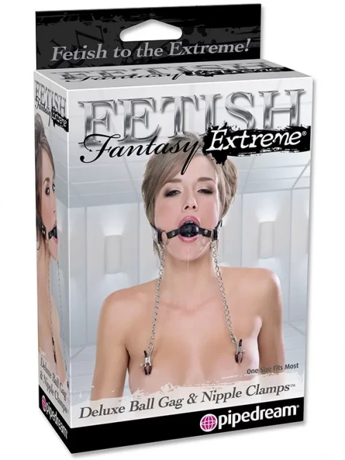 Pipedream Fetish Fantasy Extreme Deluxe Ağız Topu ve Göğüs Klipsi 2