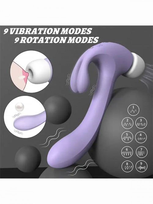 Hammer Rabbit G Noktası ve Klitoris Titreşim Emiş Vibratörü 3