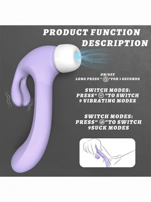 Hammer Rabbit G Noktası ve Klitoris Titreşim Emiş Vibratörü 6