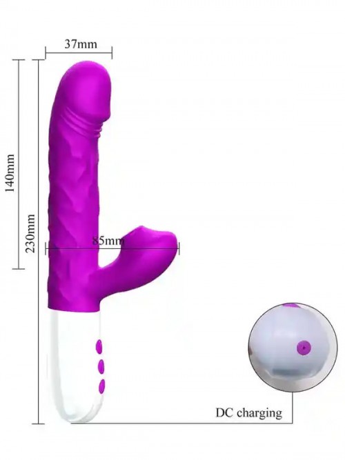 İleri Geri Hareketli Isıtmalı Emme Modlu Şarjlı Rabbit Vibratör Ek Resim