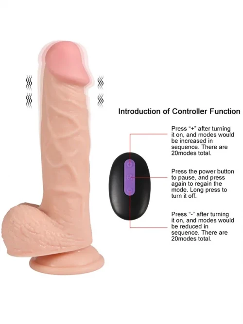 SHEQU Hans Şarjlı Uzaktan Kumandalı Gerçekçi Realistik Dildo 21 cm 6