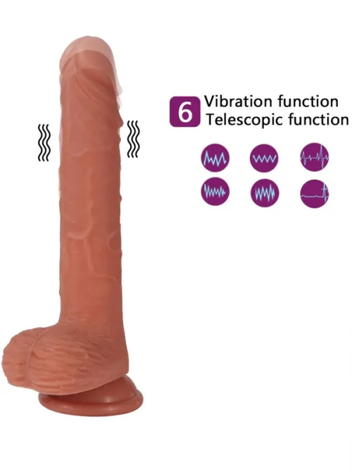 SHEQU William İleri Geri Hareketli Döner Başlı Şarjlı Realistik Dildo 22 cm Ek Resim