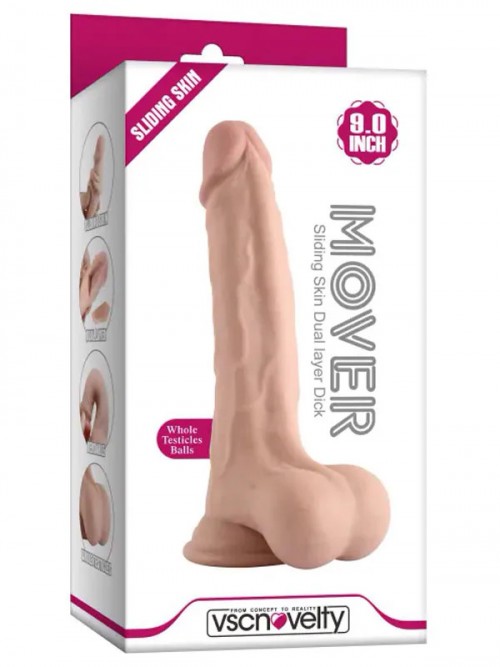 VSCNovelty 9″ Çift Katmanlı Kayan Derili Realistik Penis 23 cm Ek Resim