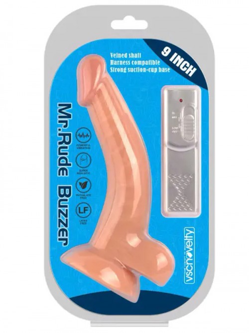 VSCNovelty Mr. Rude Buzzer 9” Titreşimli Eğik Realistik Penis 23 cm 6